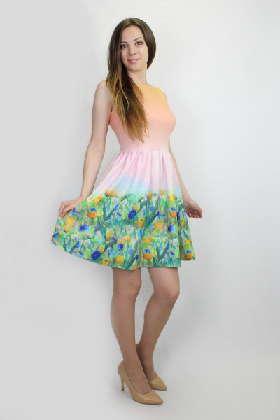 Платье VLADOR 500232-1 светло-розовый - фото 2