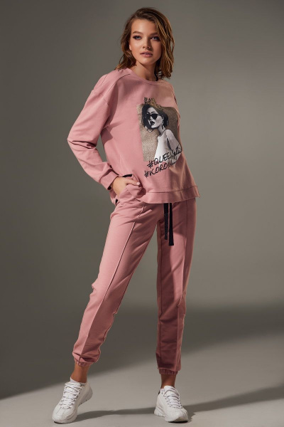 Брюки, свитшот Andrea Fashion AF-75 розовый - фото 1