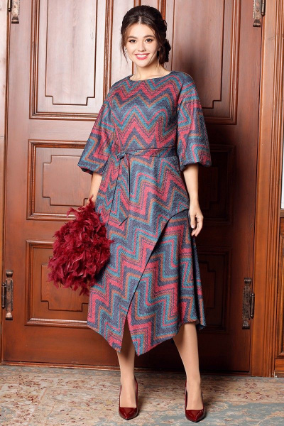 Платье Мода Юрс 2539 бордо_коричневый - фото 1