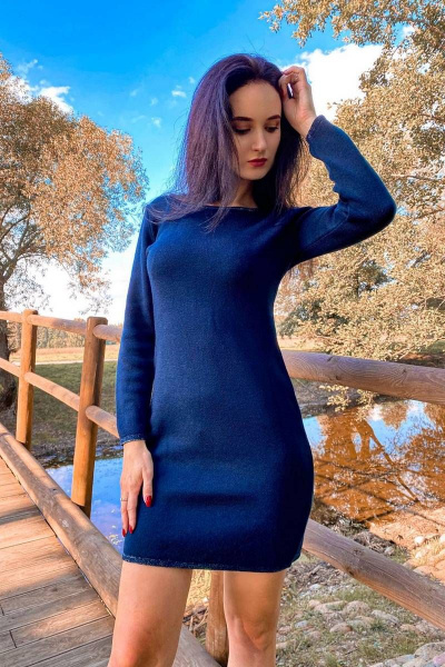Платье Romgil 170ТЗ темно-синий - фото 1