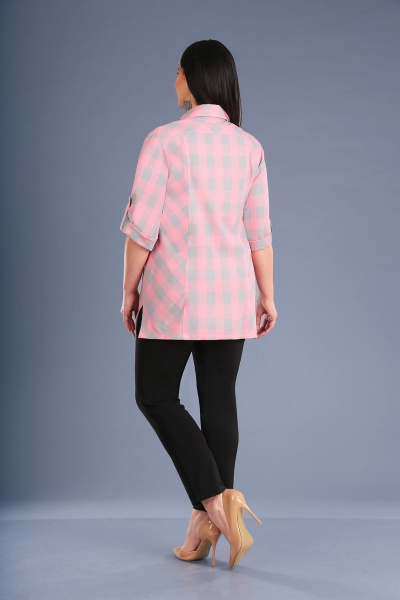 Рубашка IVA 806_1 серо-розовый - фото 3