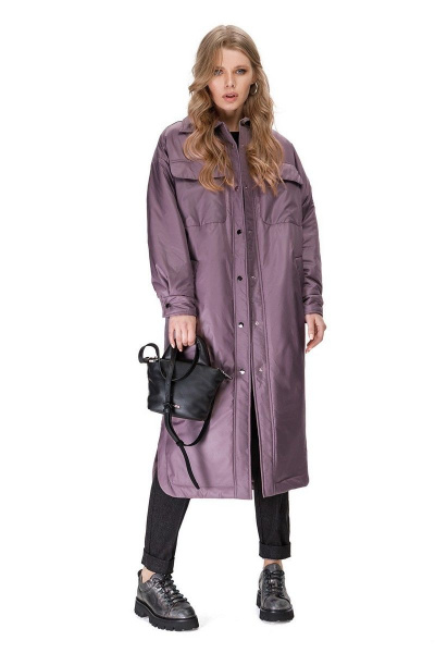 Пальто PiRS 1678 серо-фиолетовый - фото 1