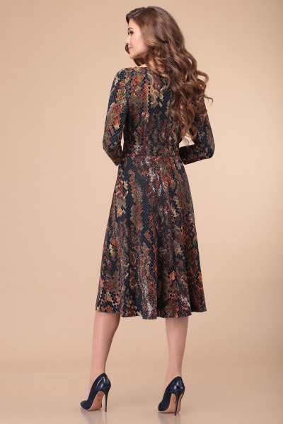 Платье Линия Л Б-1822 коричневый_принт - фото 3