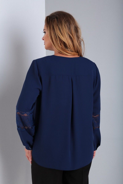Блуза Ксения Стиль 1840 синий - фото 2