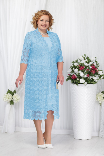 Кардиган, платье Ninele 5634 голубой - фото 1