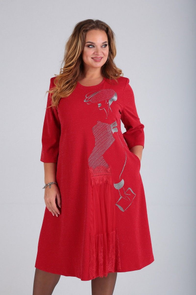 Платье SOVITA M-2011 красный - фото 4
