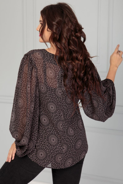 Блуза Anastasia 512 черный+узоры - фото 3