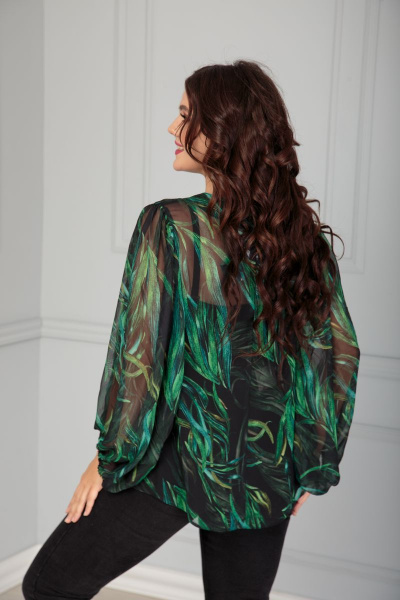 Блуза Anastasia 512 черный+зеленый - фото 4