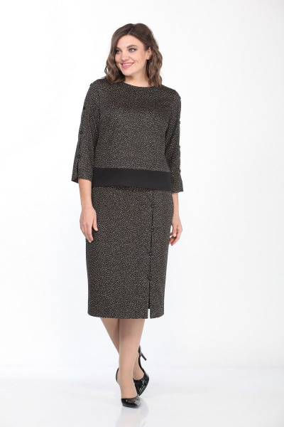 Джемпер, юбка Lady Style Classic 2023/1 черно-серый-желтый - фото 1