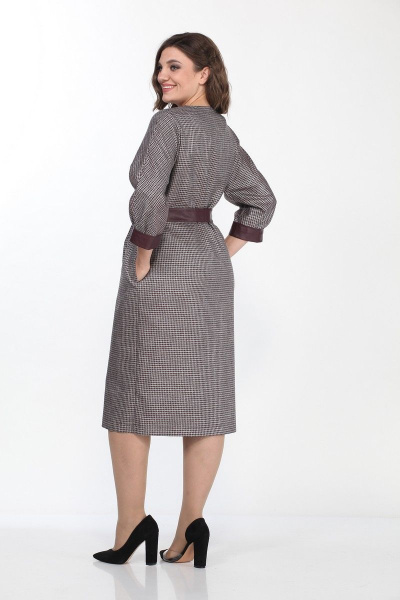 Платье Lady Style Classic 2200/1 бордовый-серый - фото 2