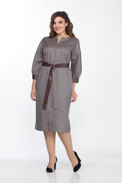 Платье Lady Style Classic 2200/1 бордовый-серый - фото 1