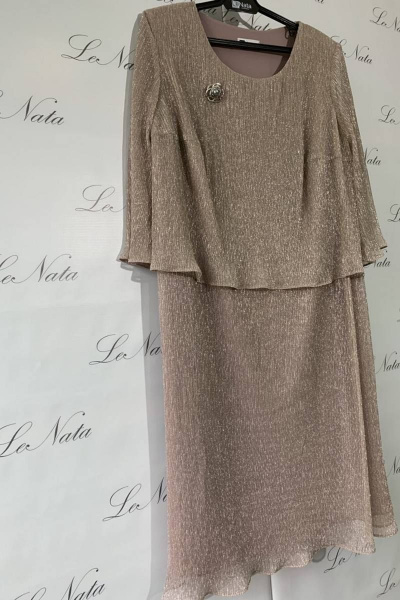 Платье LeNata 11060 розовое-золото - фото 3