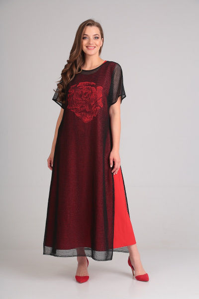 Платье Andrea Style 0063 красный - фото 1