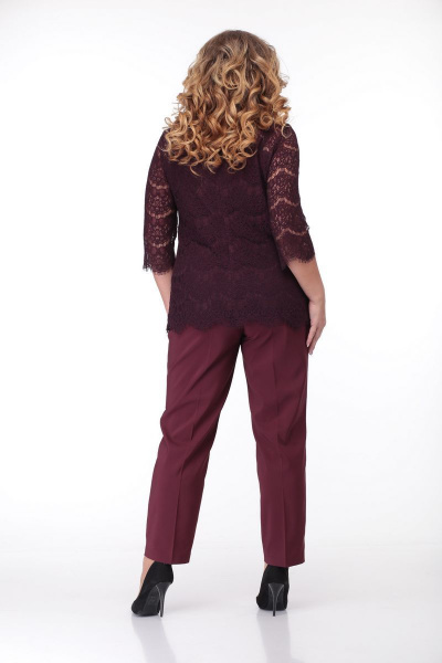 Блуза, брюки ANASTASIA MAK 767 бордовый - фото 4