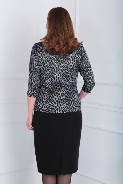 Блуза Viola Style 1110 серо-сливовый_леопард - фото 3
