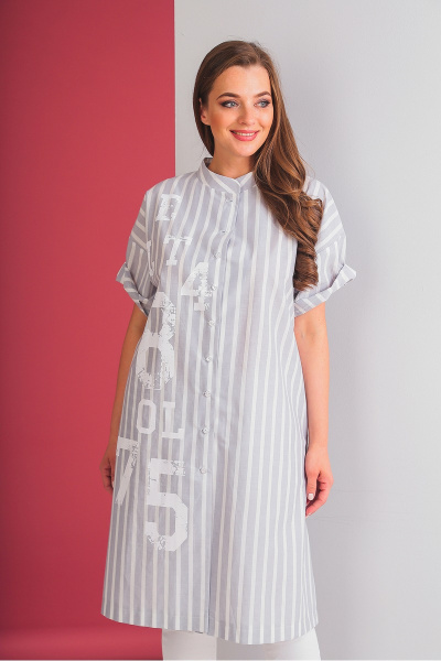 Платье ELLETTO 1574 светло-серый - фото 5