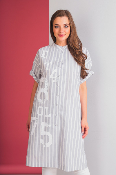 Платье ELLETTO 1574 светло-серый - фото 6