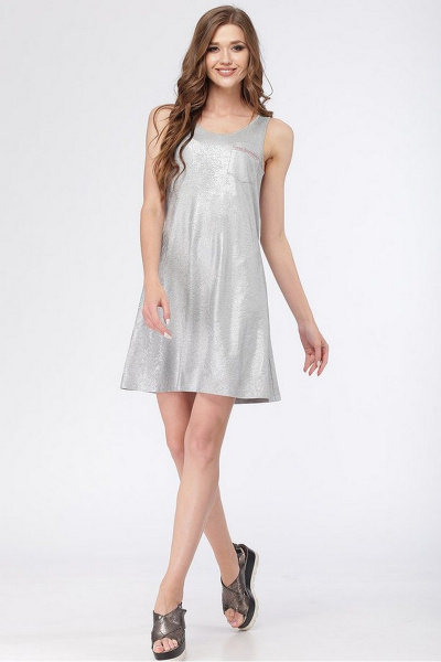 Платье LadisLine 954 серебристый - фото 2