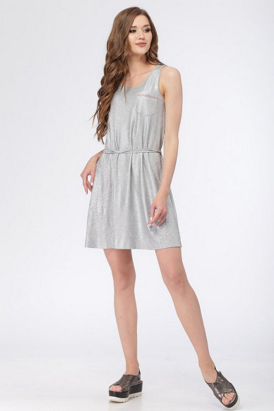 Платье LadisLine 954 серебристый - фото 3