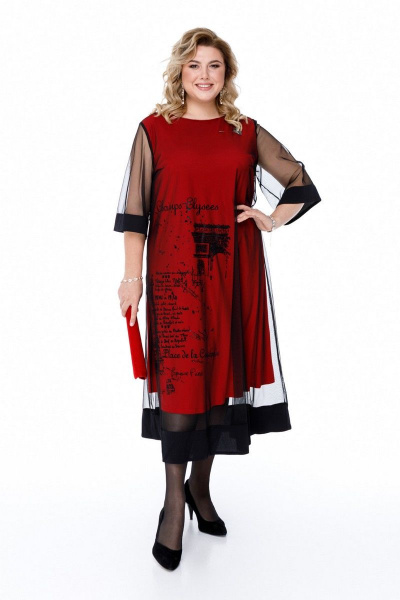 Платье Pretty 1869 красный-черный - фото 1