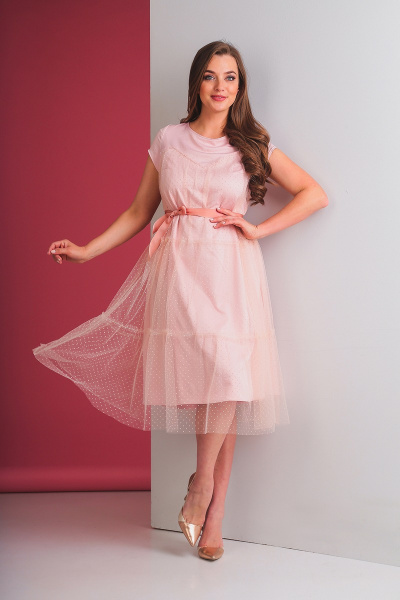 Платье ELLETTO 1583 розовый - фото 3