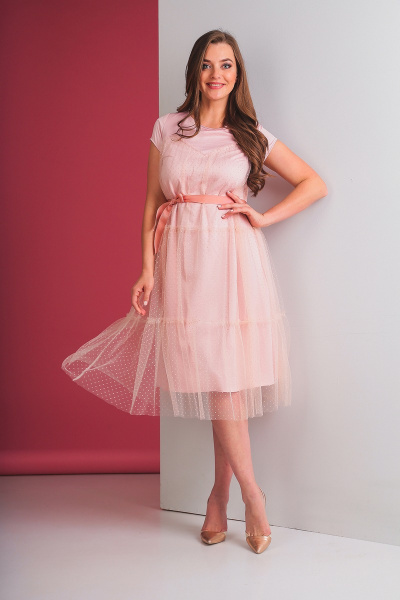 Платье ELLETTO 1583 розовый - фото 4