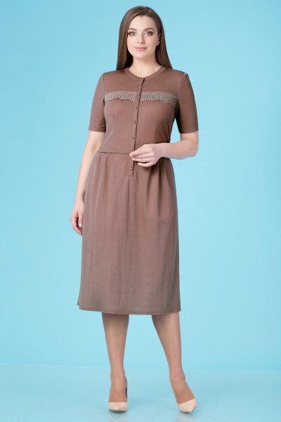 Платье Линия Л Б-1661 коричневый - фото 1