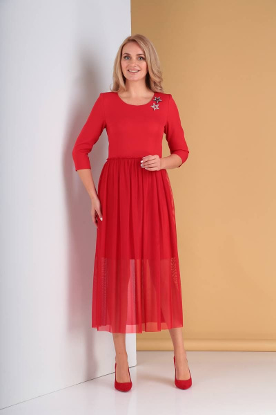 Платье Moda Versal П1837 красный - фото 1