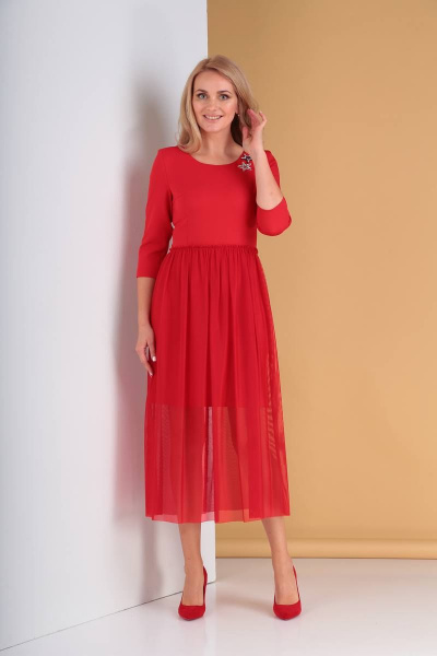 Платье Moda Versal П1837 красный - фото 3