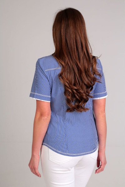 Блуза Таир-Гранд 62267-2 синяя-полоска - фото 2