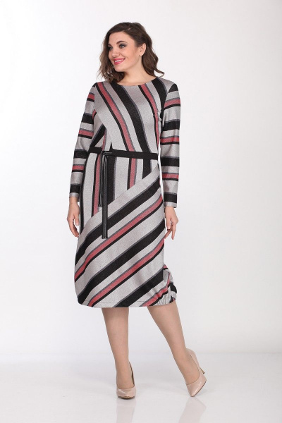 Платье Lady Style Classic 2020/1 серый-красный - фото 1