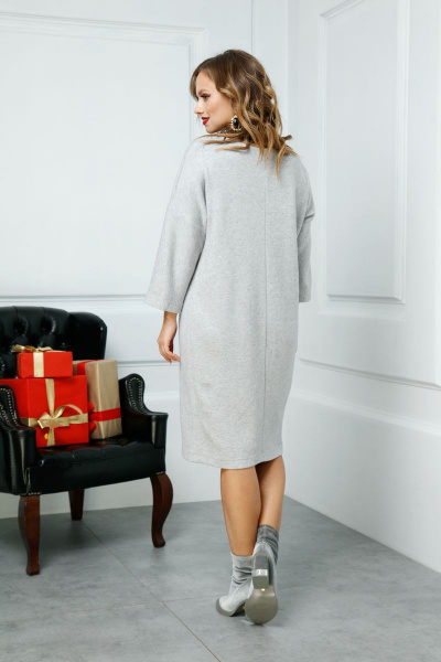 Брошь, платье Anastasia 516+брошь серый - фото 7