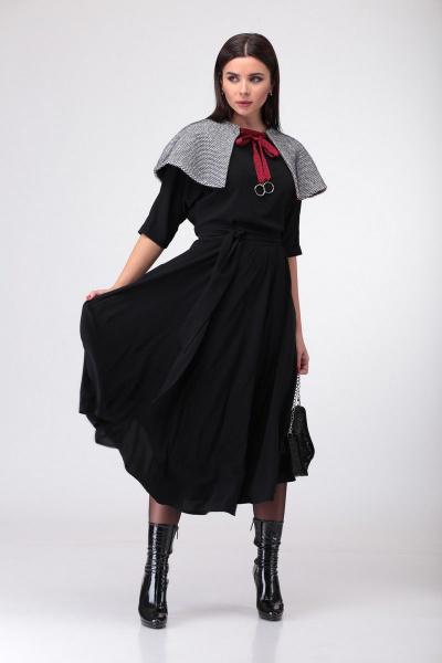 Накидка, платье Deluizn 880 черный - фото 1