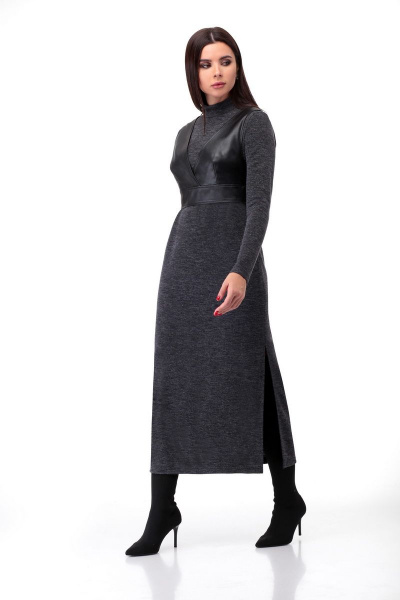 Жилет, платье Мишель стиль 914 серый - фото 3