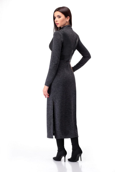 Жилет, платье Мишель стиль 914 серый - фото 2