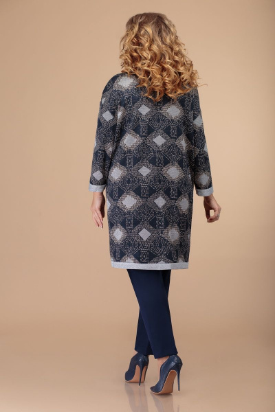 Блуза, брюки, кардиган Svetlana-Style 1493 синий+узор - фото 3