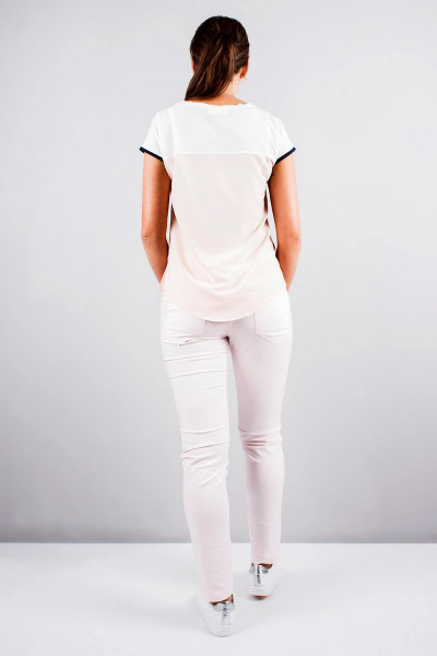 Блуза Mita ЖМ934 белый+св.розовый - фото 3