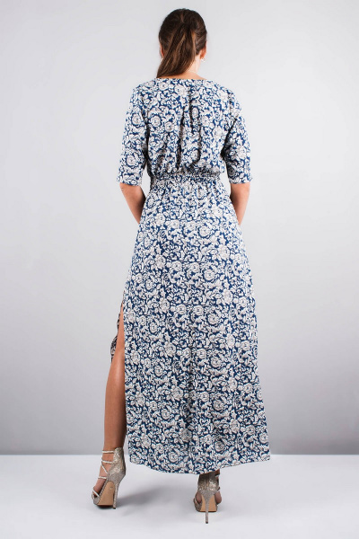Платье Mita ЖМ946 синий+серый - фото 3