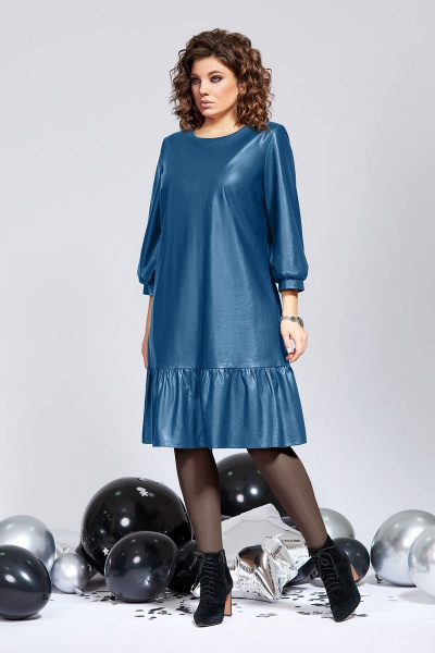 Платье Милора-стиль 845 синее - фото 1