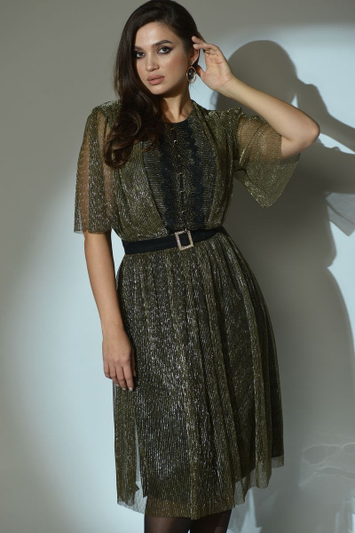 Платье Angelina 610 золотисто-оливковый - фото 2