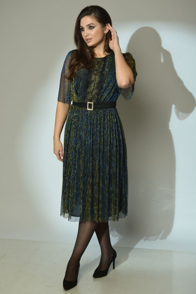 Платье Angelina 610 золотисто-синий - фото 1