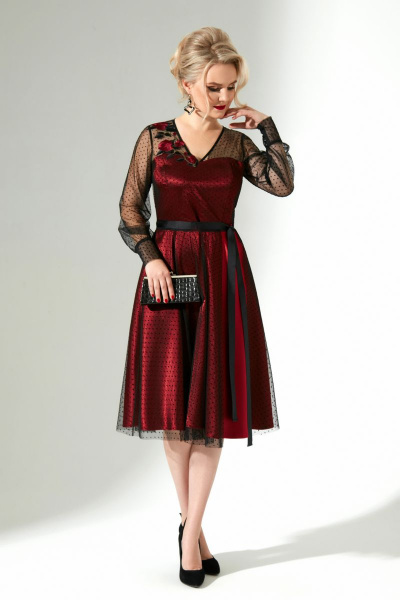 Платье, юбка съемная Euromoda 325 красный+черный - фото 1