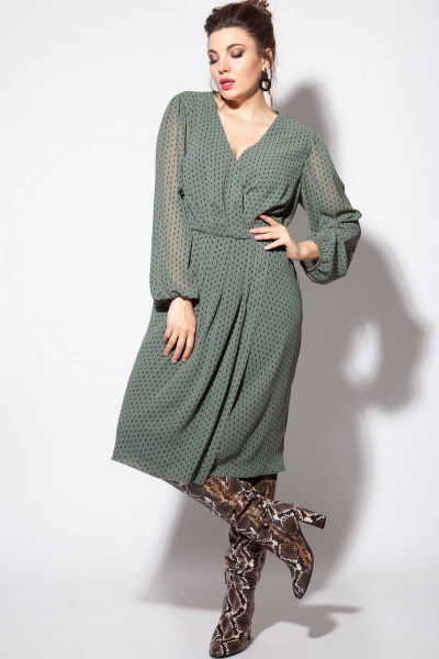 Платье SOVA 11079 зеленый - фото 4