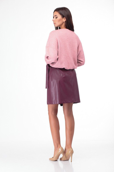 Свитшот, юбка TawiFa 1058 розовый-слива - фото 2