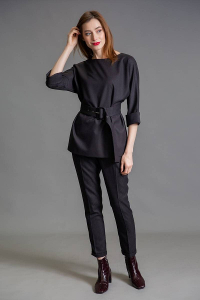 Блуза, брюки Ivera 784 черный, серый, коричневый - фото 3