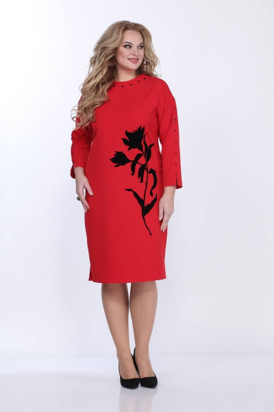 Платье Vilena 680 красный - фото 1