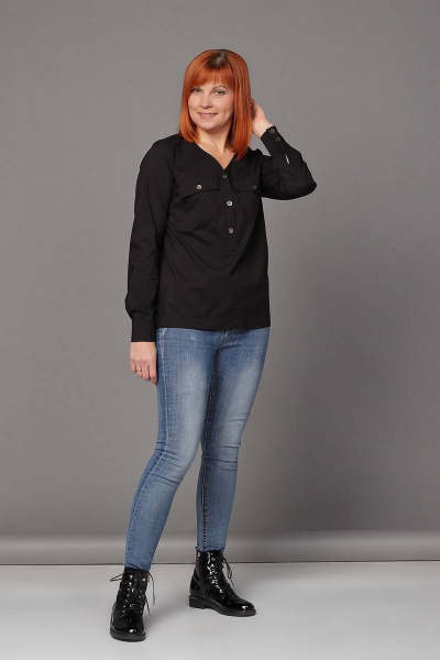 Блуза Соджи 453 черный - фото 3