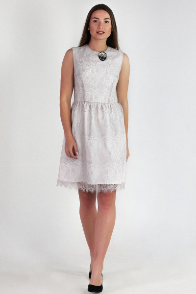 Платье VG Collection 179-2 бело-серый - фото 1