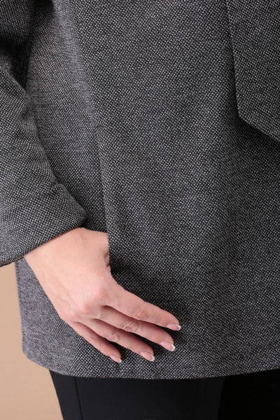 Блуза, брюки, жакет Линия Л А-1837 серый-черный - фото 3