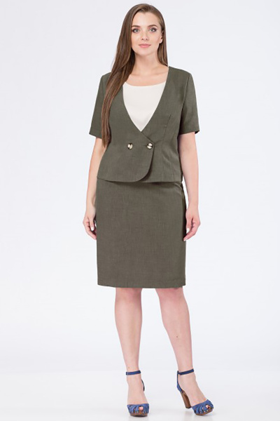 Блуза, жакет, юбка Линия Л А-1658 зеленый - фото 1